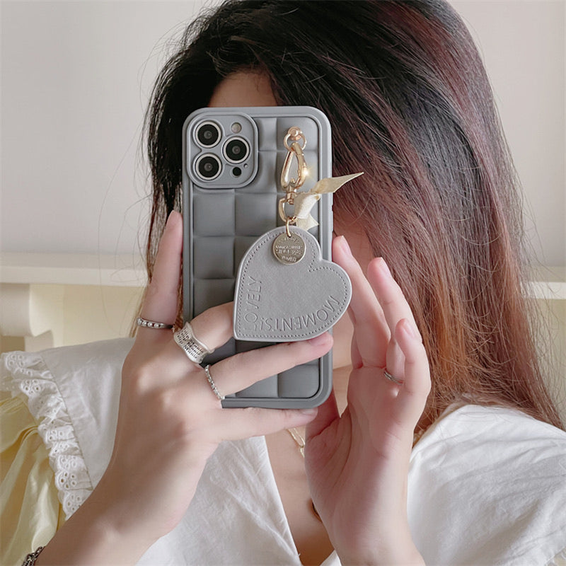 "Tablet Heart" Smartphone case with heart charm