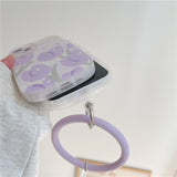 "Purple Magic" Floral smartphone case with drop prevention ring