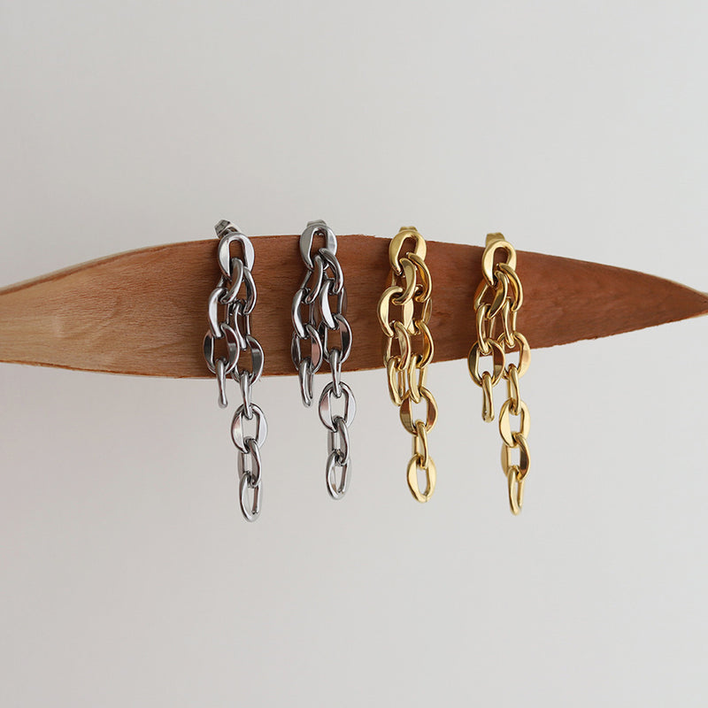 "Beyond the constraints" design chain earrings