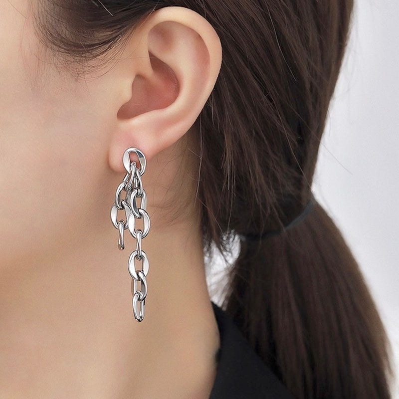 "Beyond the constraints" design chain earrings