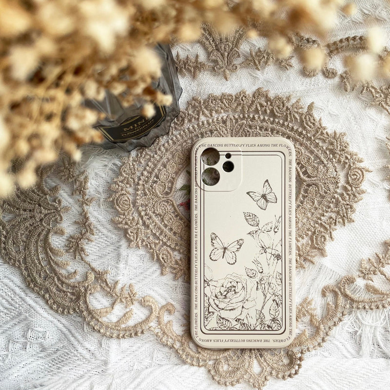 "Hanayagi Classic" Flower and butterfly smartphone case