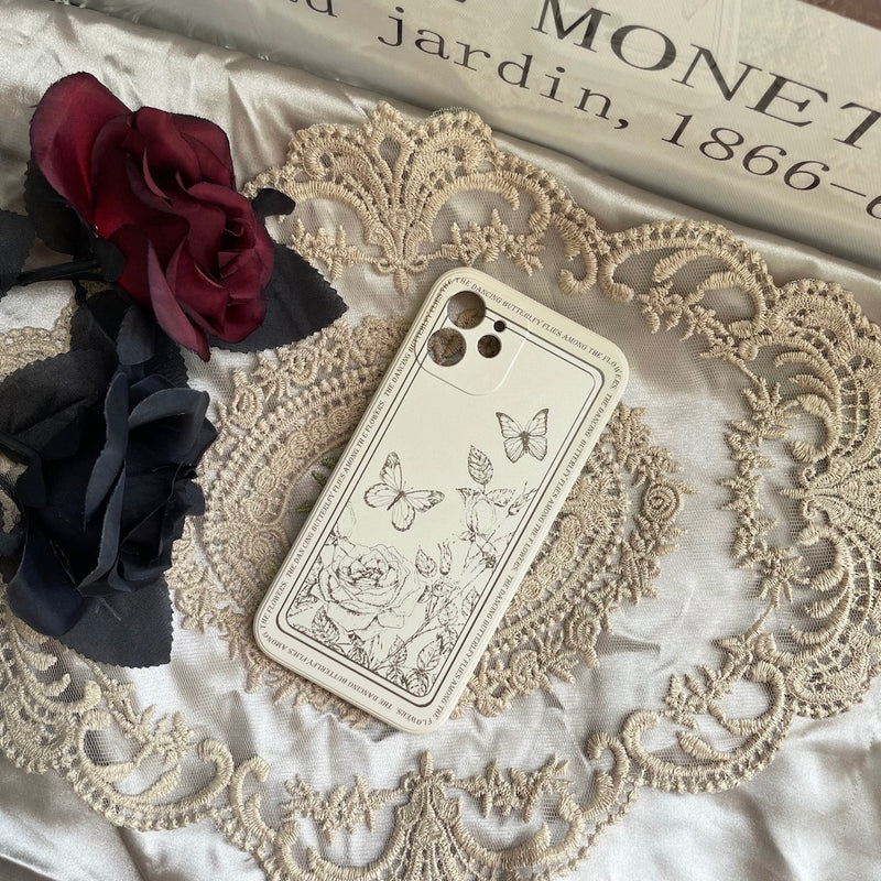 "Hanayagi Classic" Flower and butterfly smartphone case