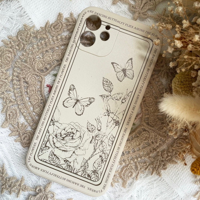 "Hanayagi Classic" Flower and butterfly smartphone case