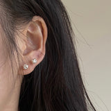 "Metallic Ball" S925 Ball Earrings 