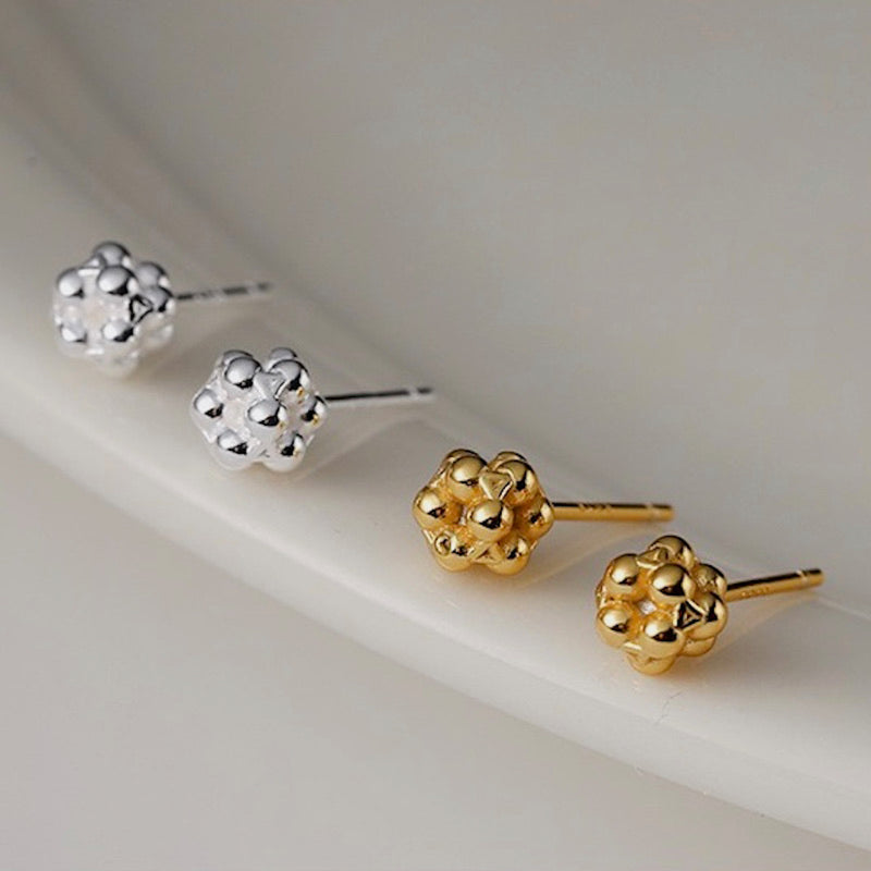 "Metallic Ball" S925 Ball Earrings 