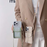 "Suede Pocket" Smartphone Shoulder Bag with Card Pocket