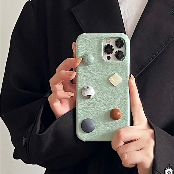 "Five personalities" PU leather 3D smartphone case