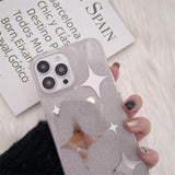 "Sparkly" clear smartphone case with glitter card
