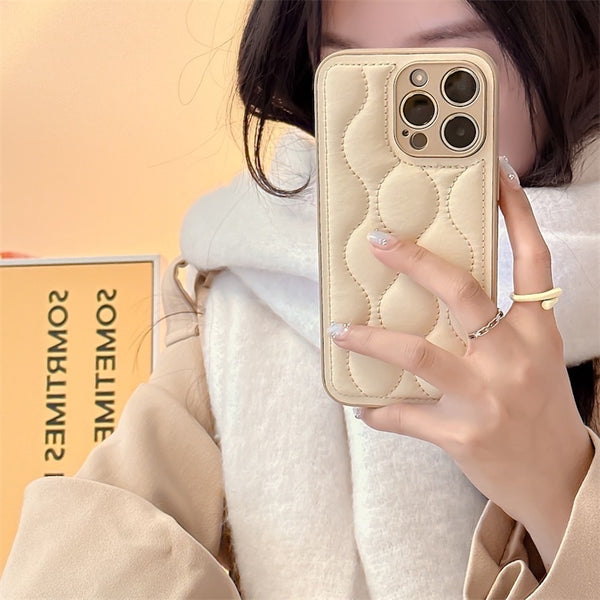 "White Quilt" PU Leather Smartphone Case