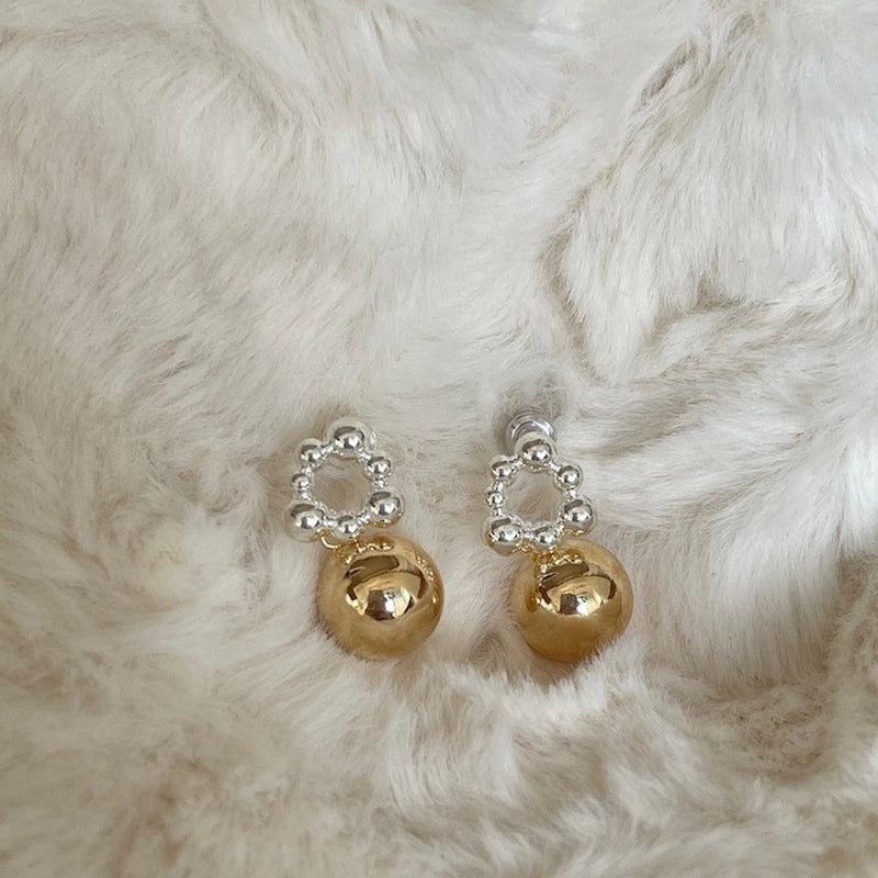 "Connect" S925 dot circle earrings