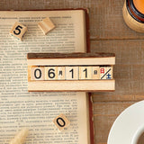"Stack" wooden desk calendar