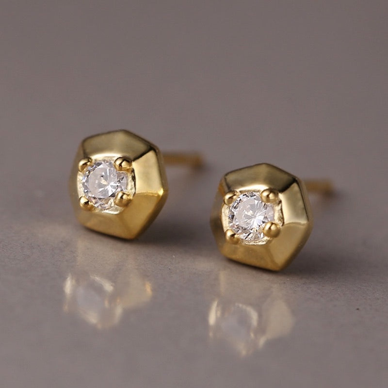 "Simple Seven" S925 heptagonal earrings