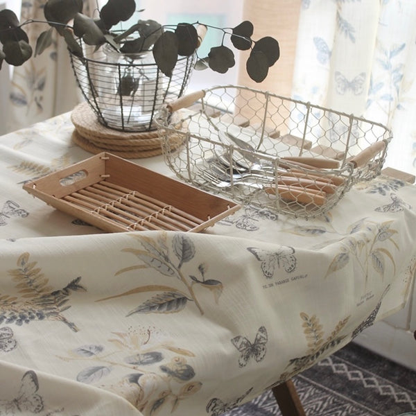 "Spreading Natural" Botanical Print Tablecloth