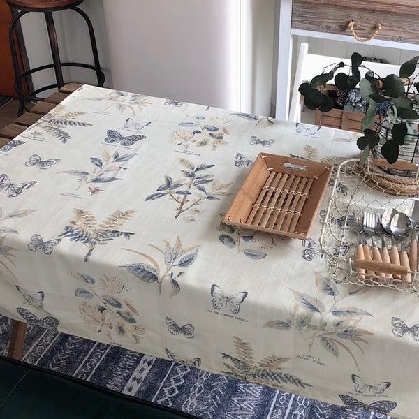 "Spreading Natural" Botanical Print Tablecloth