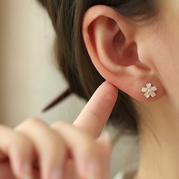 "Japanese News" Cherry Blossom Petite Earrings