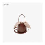 "Adult Rabbit Ears" Cowhide Drawstring Bucket Bag