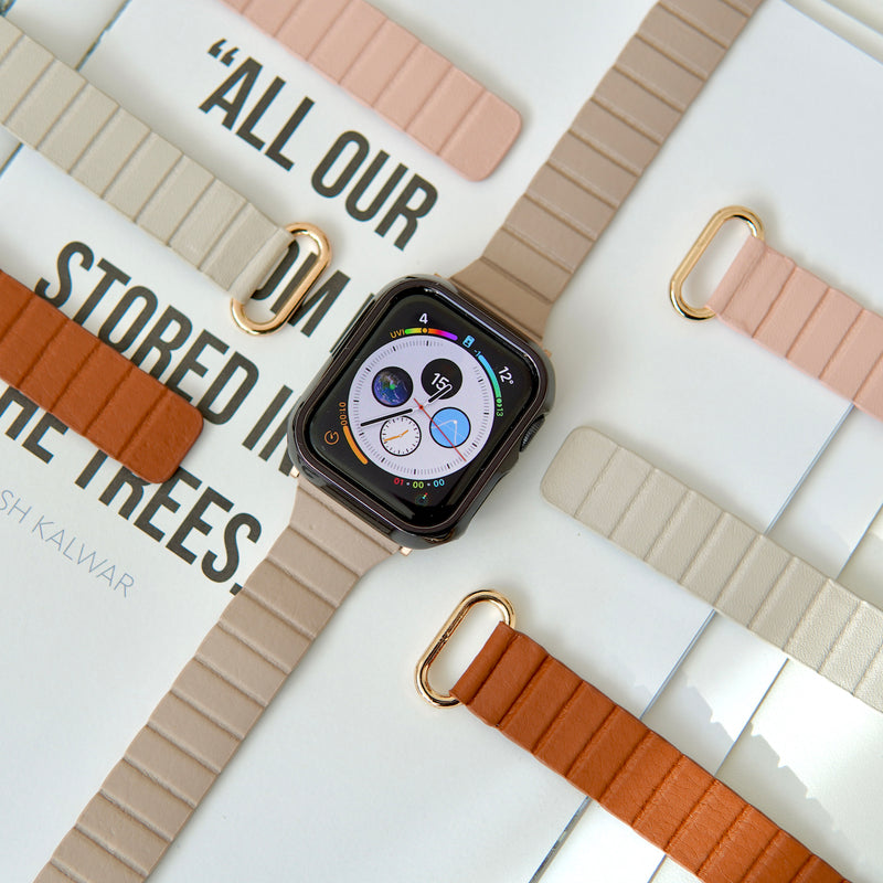 "Adult color one-touch" magnetic Apple Watch band