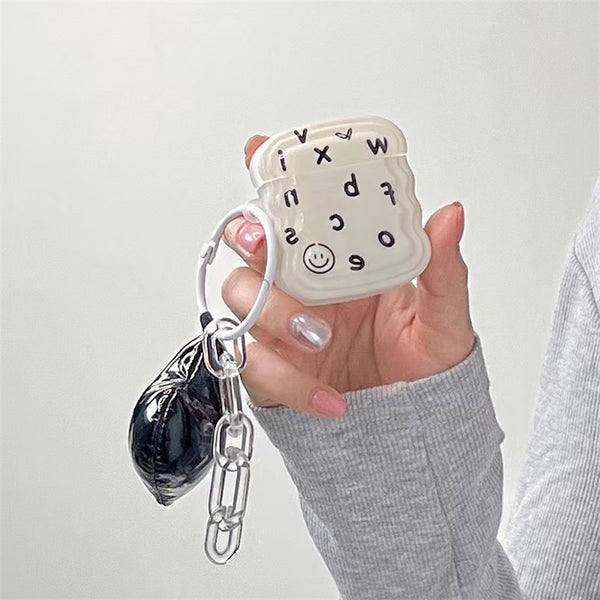 "Monochrome Accessories" English Letter Pattern AirPods Case